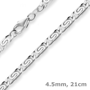 4,5mm Armband S-Panzerkette Silberarmband Armschmuck aus 925 Silber 21cm