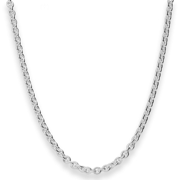 4mm Rund-Ankerkette aus 925 Silber 60cm