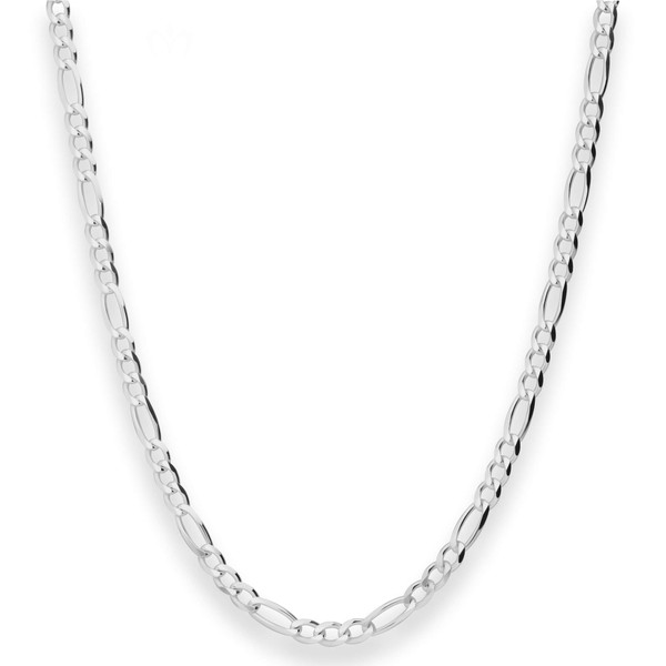 3.9mm Figarokette diamantiert aus 925 Silber 55cm