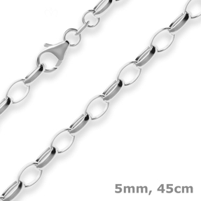 5mm Erbskette Silberkette Collier Halskette aus 925 Silber 45cm
