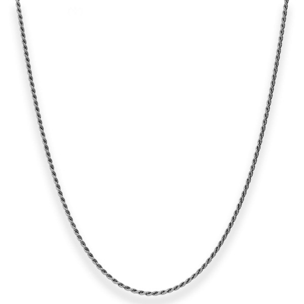 1.5mm Kordelkette massiv aus 925 Silber rhodiniert 55cm