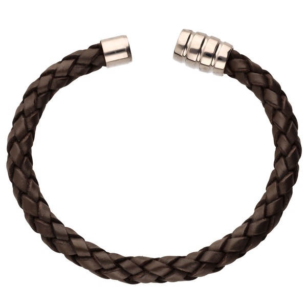 Armband Rinderleder braun aus 925 Silber rhodiniert 22cm