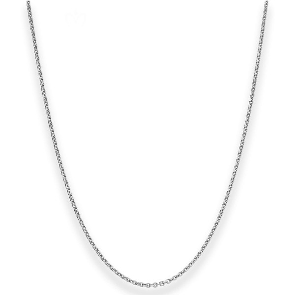 2mm Rund-Ankerkette 925 Silber rhodiniert 42cm mit Zwischenöse