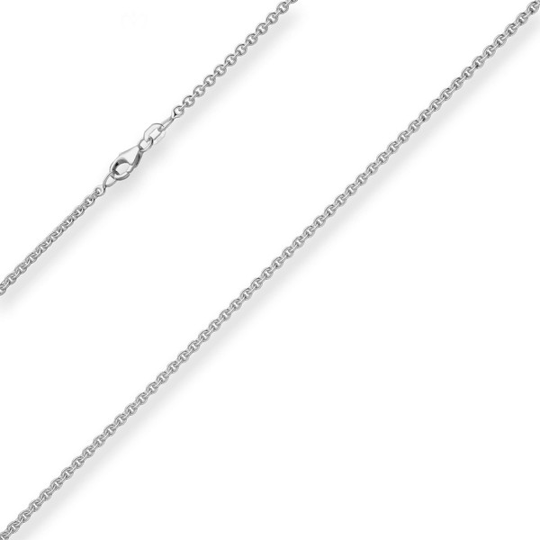 2.4mm Rund-Ankerkette aus 925 Silber rhodiniert 90cm