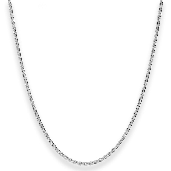 2.4mm Rund-Ankerkette aus 925 Silber rhodiniert 90cm