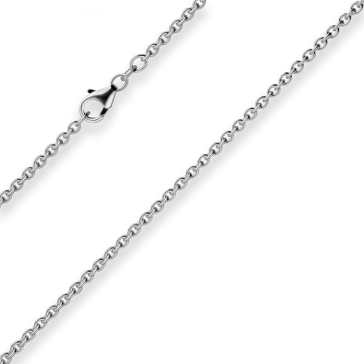 2.8mm Rund-Ankerkette aus 925 Silber rhodiniert 60cm