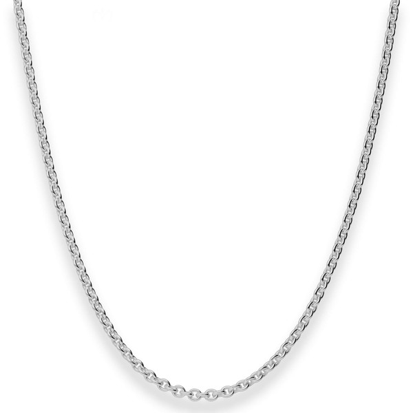 2.8mm Rund-Ankerkette aus 925 Silber rhodiniert 80cm