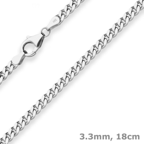 3,3mm Armband Panzerkette Silberarmband Armschmuck aus 925 Silber 18cm