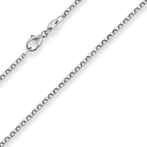 2mm Erbskette Silberkette Collier Halskette aus 925 Silber rhodiniert 51cm
