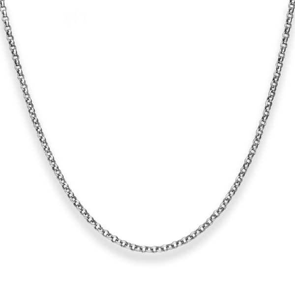 2mm Erbskette aus 925 Silber rhodiniert 51cm