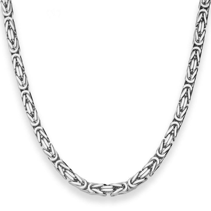 5.6mm Königskette aus 925 Silber rhodiniert 60cm