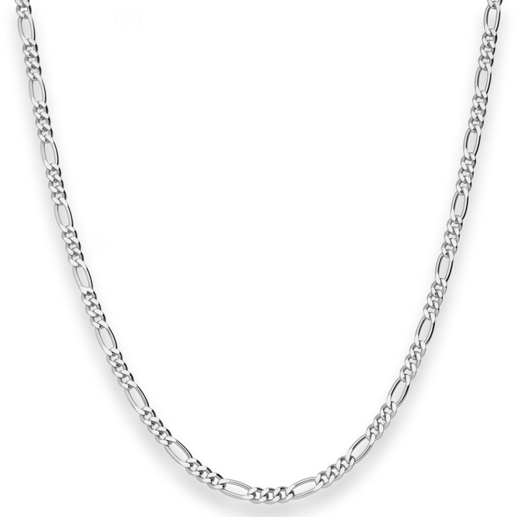 2.8mm Figarokette diamantiert aus 925 Silber 45cm