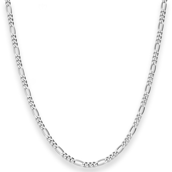 2.8mm Figarokette diamantiert aus 925 Silber 45cm