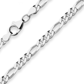 4,6mm Armband Figarokette diamantiert Armschmuck aus 925 Silber rhodiniert 21cm 4,6mm Armband Figarokette diamantiert Armschmuck aus 925 Silber rhodiniert 21cm
