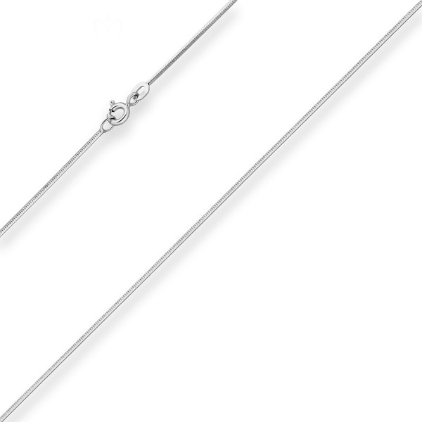 0.9mm Schlangenkette diamantiert aus 925 Silber rhodiniert 50cm