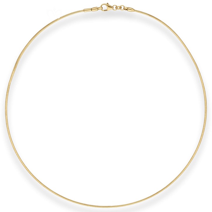 1.2mm Halsreif Omegakette Tondakette aus 333 Gelbgold 45cm