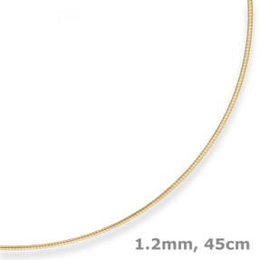 1,2mm Halsreif Halskette aus 333 Gold Gelbgold 45cm