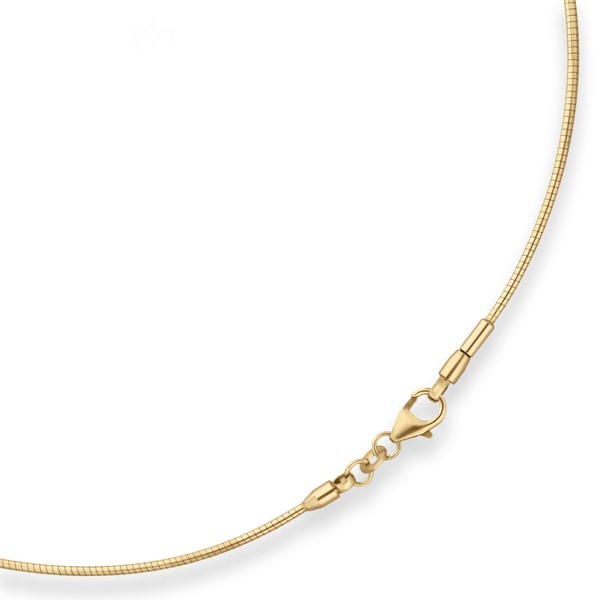 1.2mm Halsreif Omegakette Tondakette aus 333 Gelbgold 45cm