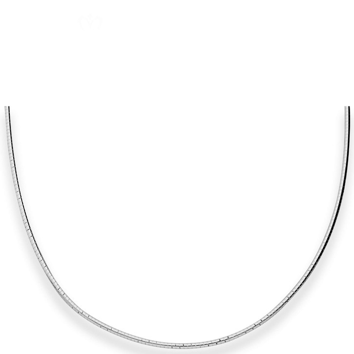 2mm Halsreif Tondakette aus 925 Silber rhodiniert 50cm