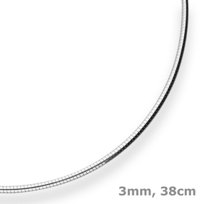 3mm Halsreif Halskette aus 925 Silber 38cm 3mm Halsreif Halskette aus 925 Silber 38cm
