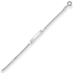 2,4mm Id-Armband Panzerkette Schildband aus 925 Silber rhodiniert 16cm
