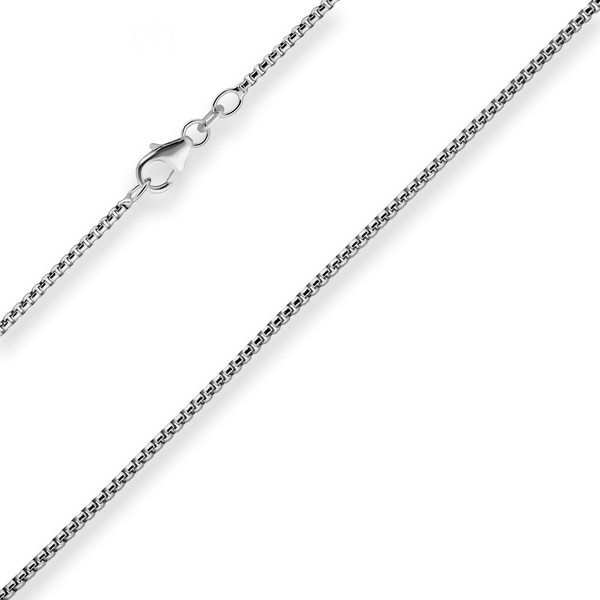 1.5mm Veneziakette rund aus 925 Silber rhodiniert 42cm