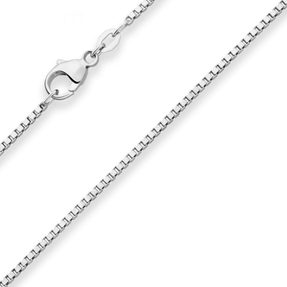 1,4mm Veneziakette Silberkette Collier Halskette aus 925 Silber rhodiniert 43cm