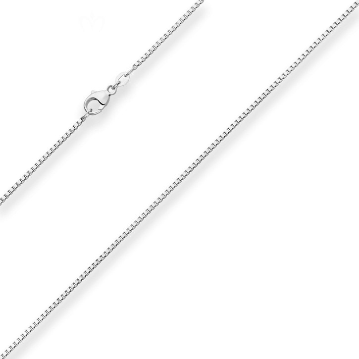 1.4mm Veneziakette aus 925 Silber rhodiniert 60cm
