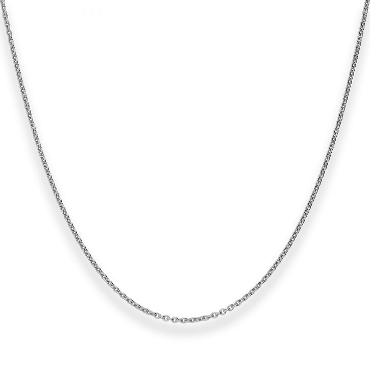 1.3mm Rund-Ankerkette aus 750 Weißgold 45cm