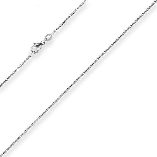 1.3mm Rund-Ankerkette aus 750 Weißgold 45cm