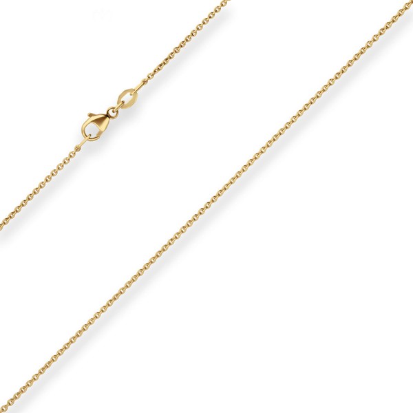 1.3mm Rund-Ankerkette aus 750 Gelbgold 55cm