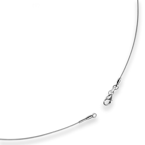 0.8mm Halsreif Omegakette Tondakette aus 750 Weißgold 42cm
