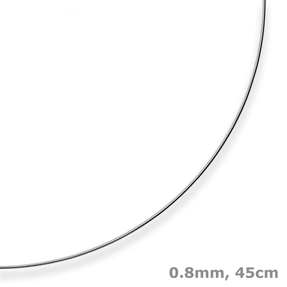 0,8mm Halsreif Halskette aus 750 Gold Weißgold 45cm