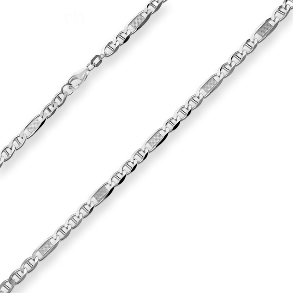 5.2mm Panzerstegkette aus 925 Silber rhodiniert 55cm