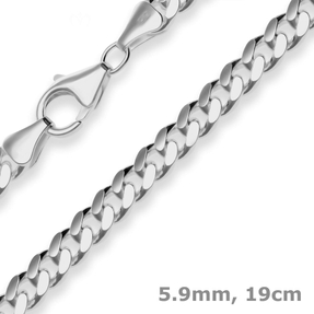 5,9mm Armband Panzerkette oval diamantiert aus 925 Silber rhodiniert 19cm 5,9mm Armband Panzerkette oval diamantiert aus 925 Silber rhodiniert 19cm