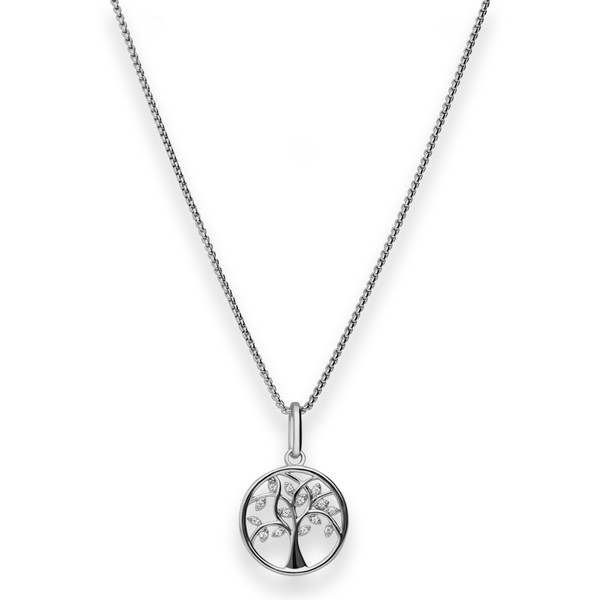 1.1mm Veneziakette rund Lebensbaum 925 Silber rhodiniert 42cm