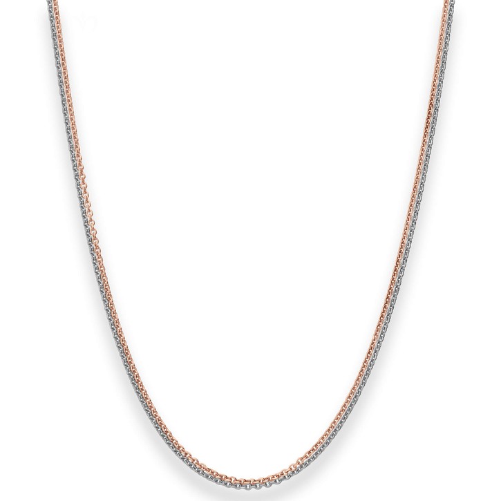 1.6mm Rund-Ankerkette aus 585 Gold rot weiß 45cm