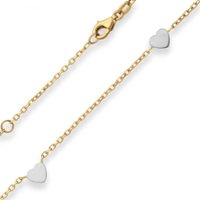 1,4mm Fantasiekette Kette Collier Herzen Halskette aus 585 Gold gelb/weiß 45cm 1,4mm Fantasiekette Kette Collier Herzen Halskette aus 585 Gold gelb/weiß 45cm