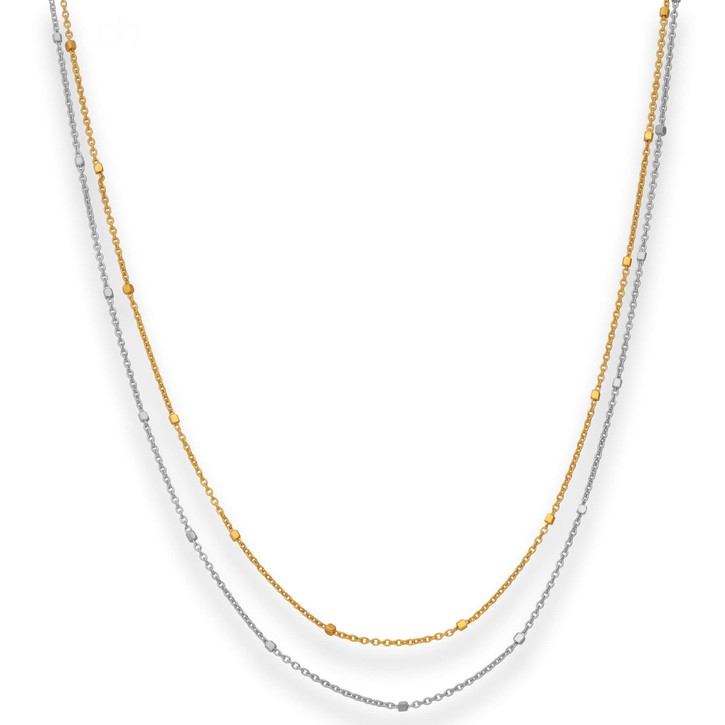 1.4mm Fantasiekette aus 585 Gold gelb weiß 42cm