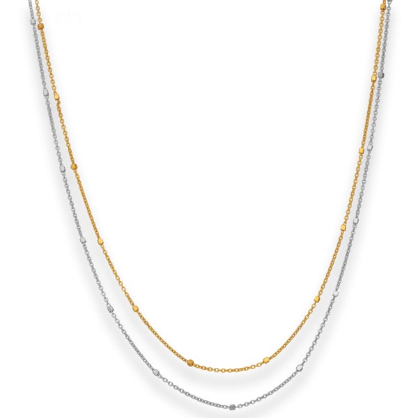 1.4mm Fantasiekette aus 585 Gold gelb weiß 42cm