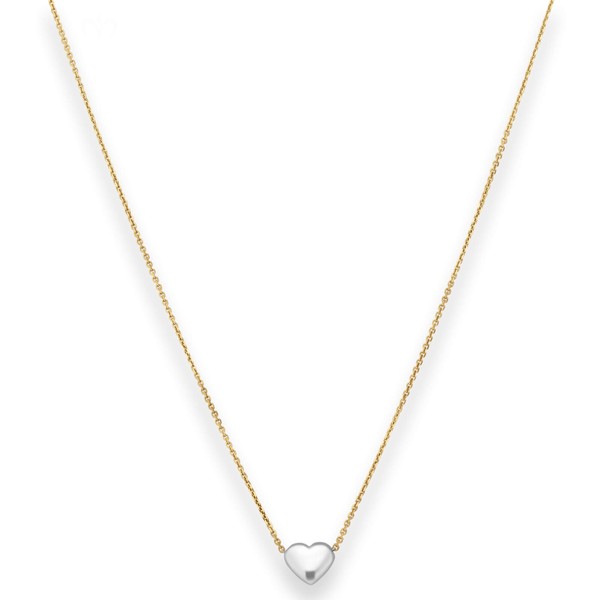 0.5mm Ankerkette diamantiert Herz aus 375 Gold gelb weiß 38cm