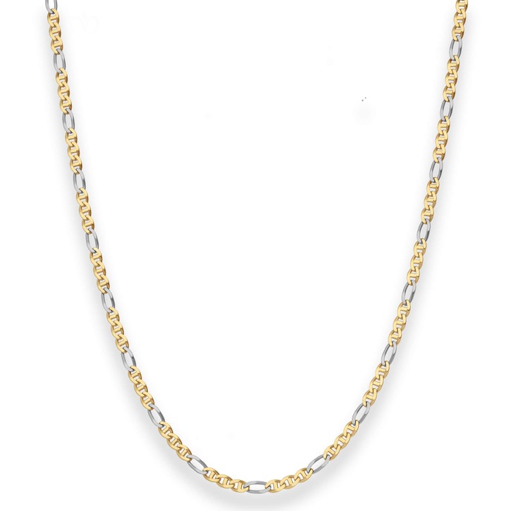 2.5mm Panzerstegkette aus 333 Gold gelb weiß 45cm