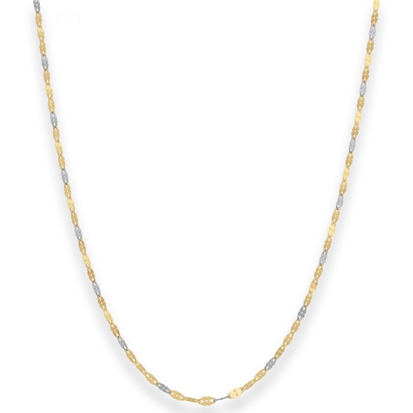 2.2mm Tigeraugenkette aus 375 Gold gelb weiß 45cm