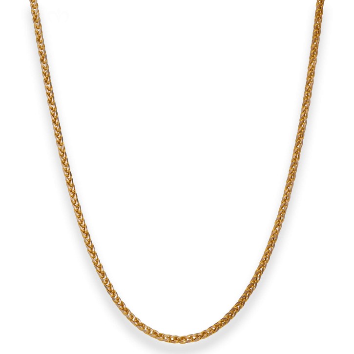 2.1mm Zopfkette hohl aus 333 Gold gelb weiß 45cm