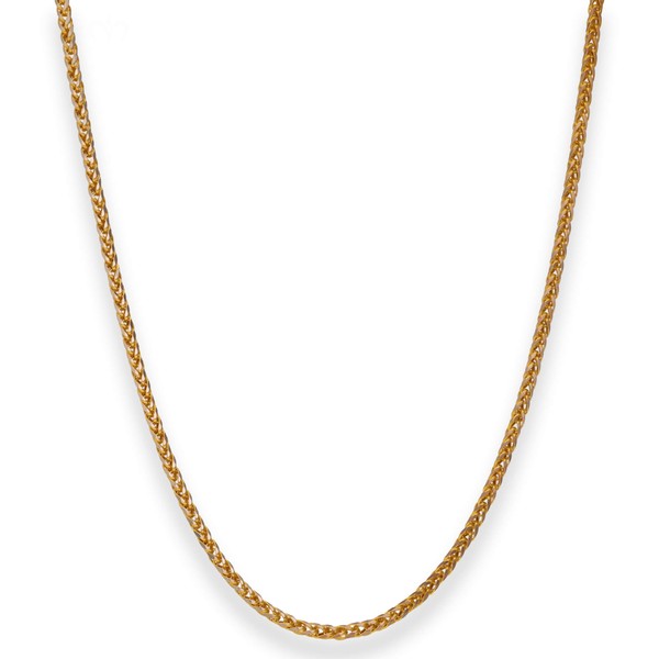 2.1mm Zopfkette hohl aus 333 Gold gelb weiß 45cm