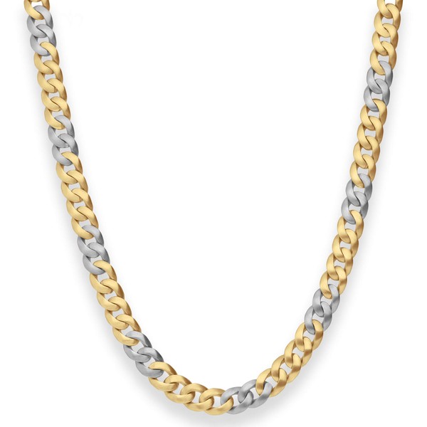 6.5mm Panzerkette oval aus 585 Gold gelb weiß 45cm