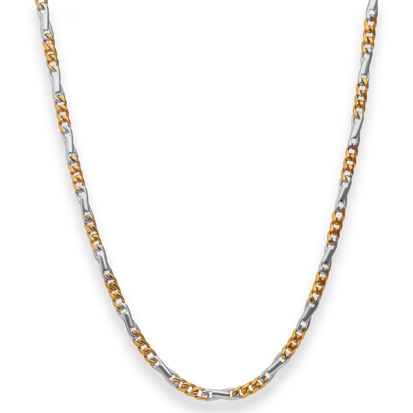 4.2mm Fantasiekette aus 585 Gold gelb weiß 45cm