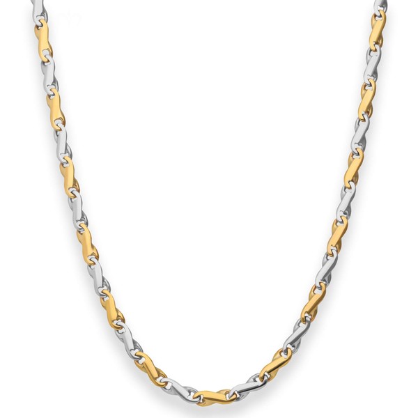 3.8mm Achterkette aus 375 Gold gelb weiß 45cm