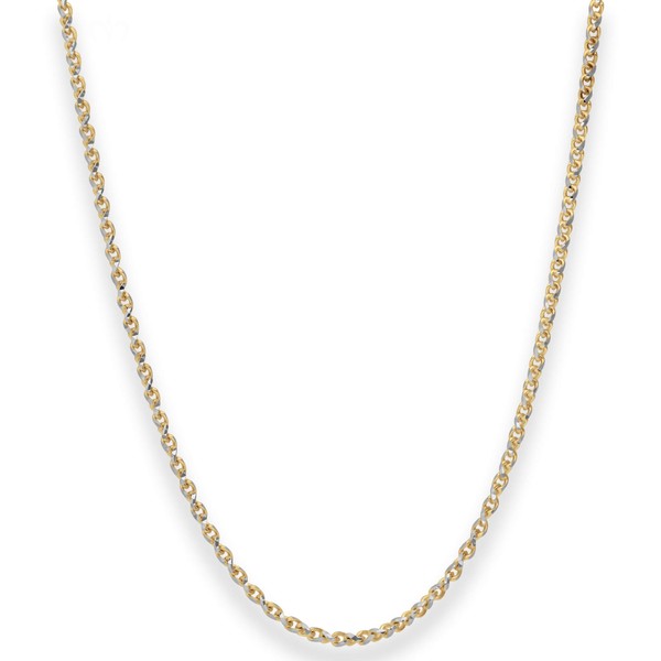 2.5mm Fantasiekette aus 375 Gold gelb weiß 45cm