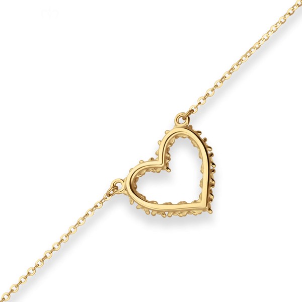 1.3mm Ankerkette flach Herz aus 585 Gold gelb weiß 46cm